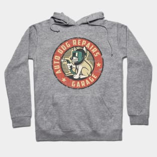 Auto Dog Repairs Retro Vintage Garage Hoodie